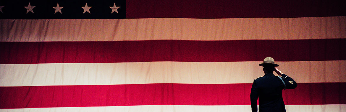 Saluting the American Flag